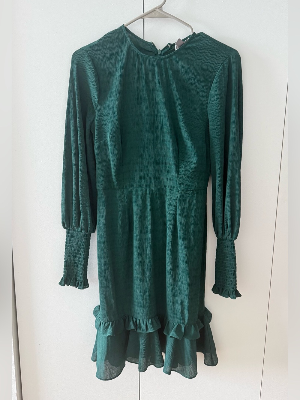 Chelsea28 Forest Green Long-Sleeve Ruffle Hem Dress Size 0